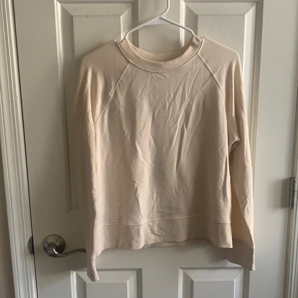 Cream long sleeve crewneck